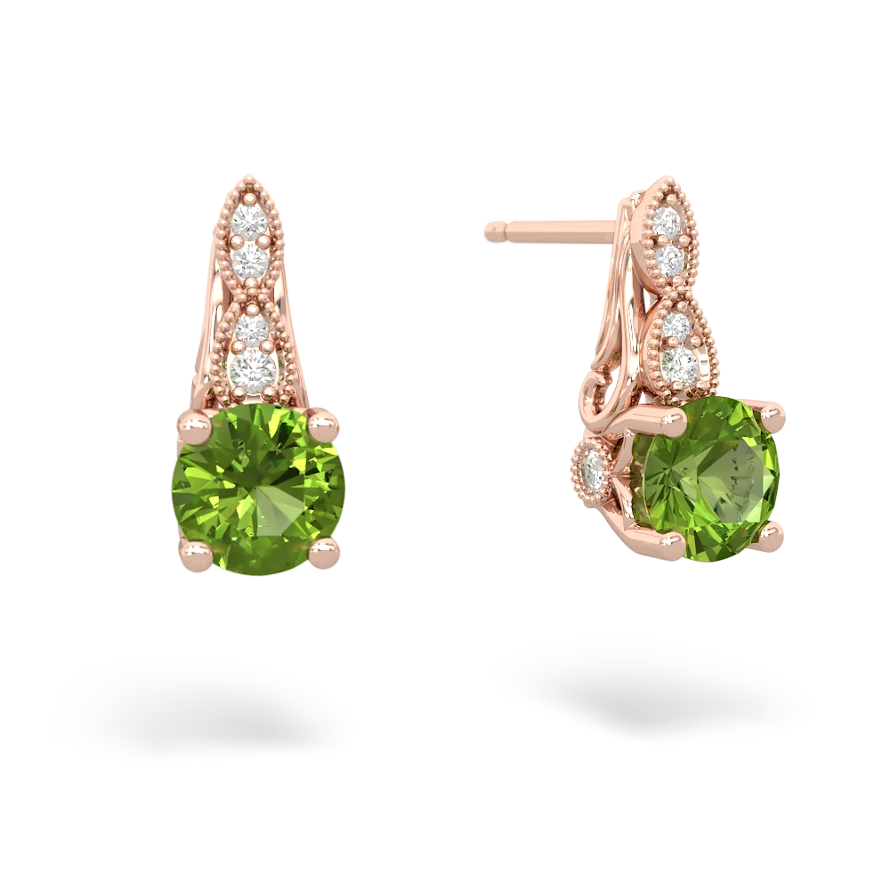 Peridot Antique Elegance 14K Rose Gold earrings E3100