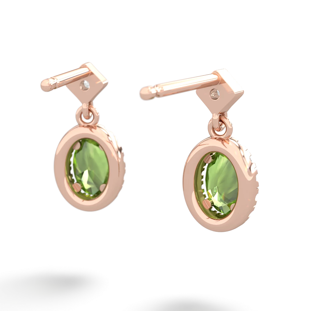 Peridot Antique-Style Halo 14K Rose Gold earrings E5720