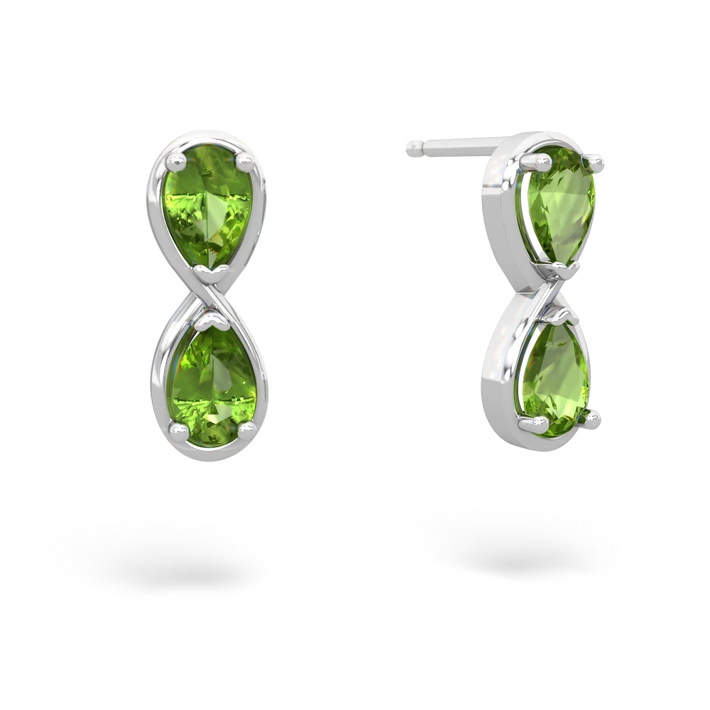 Peridot Infinity 14K White Gold earrings E5050