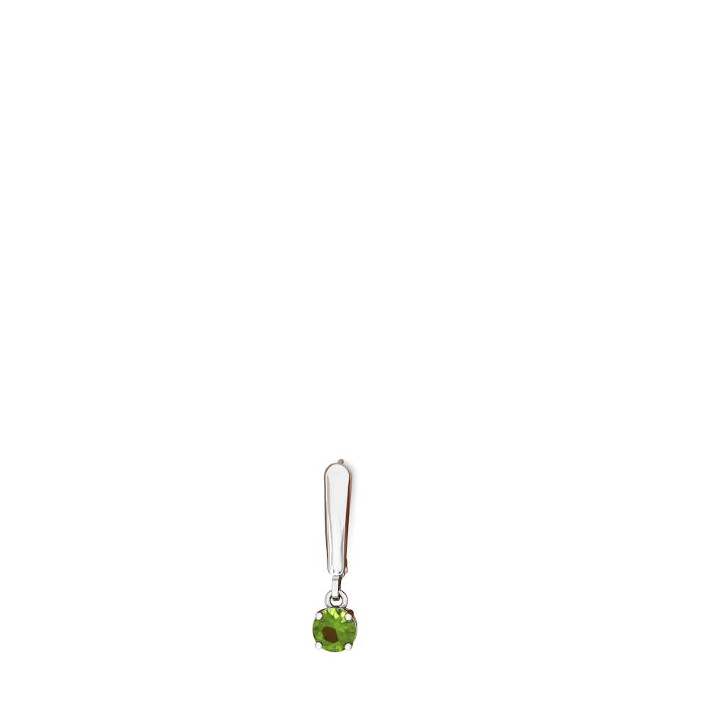 Peridot 5Mm Round Lever Back 14K White Gold earrings E2785