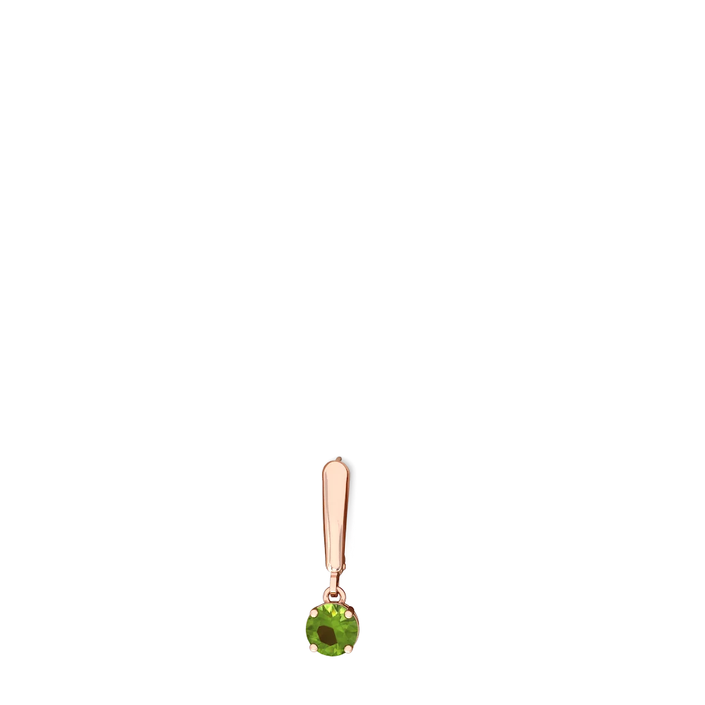 Peridot 6Mm  Round Lever Back 14K Rose Gold earrings E2786