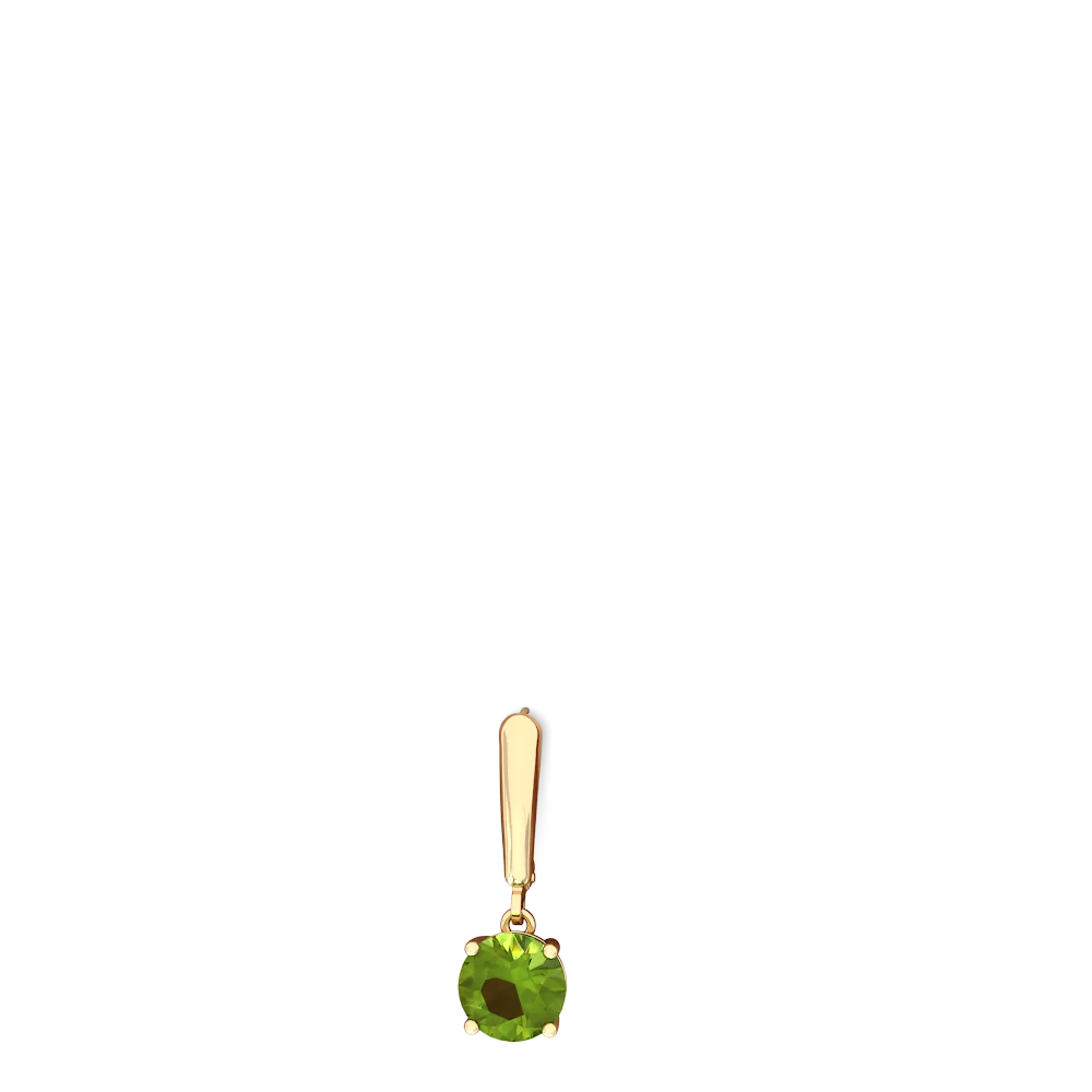 Peridot 8Mm  Round Lever Back 14K Yellow Gold earrings E2788