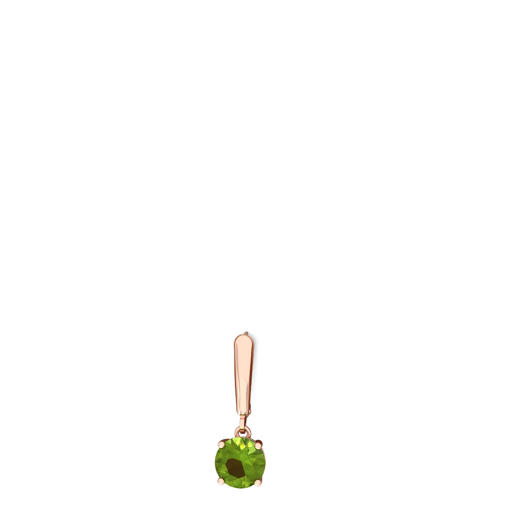 Peridot 8Mm  Round Lever Back 14K Rose Gold earrings E2788