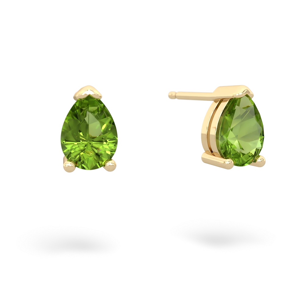 Peridot Teardrop Stud 14K Yellow Gold earrings E1793