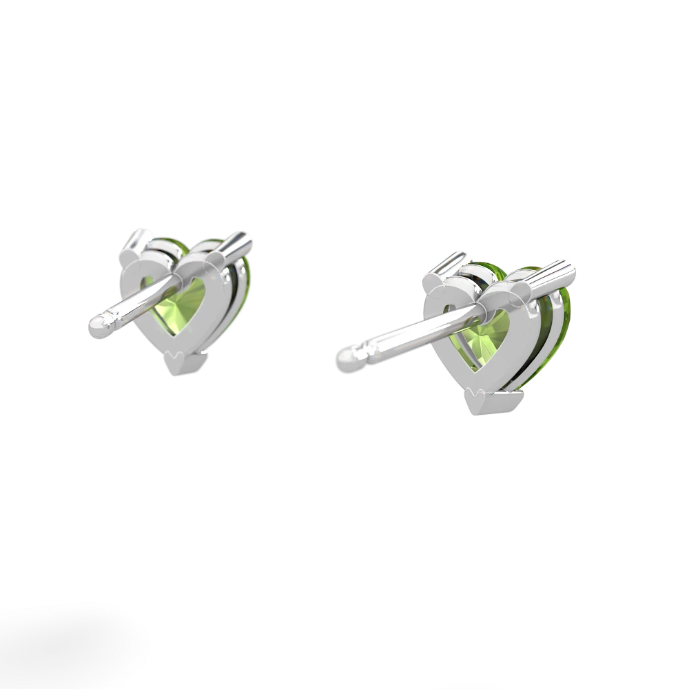 Peridot 5Mm Heart Stud 14K White Gold earrings E1861