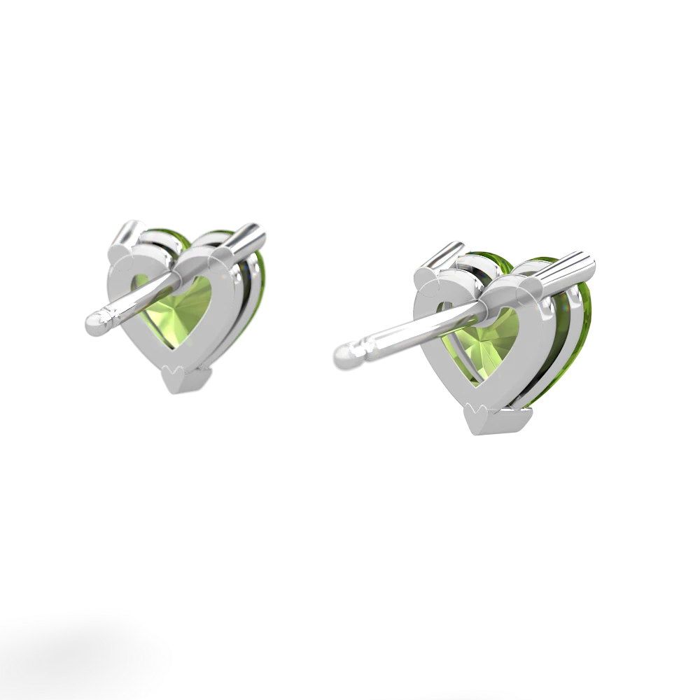 Peridot 6Mm Heart Stud 14K White Gold earrings E1862