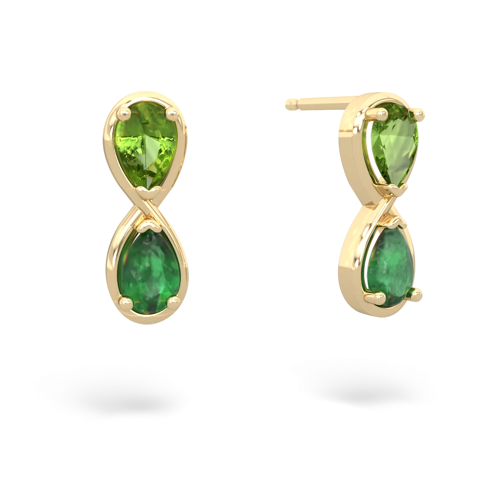 Peridot Infinity 14K Yellow Gold earrings E5050