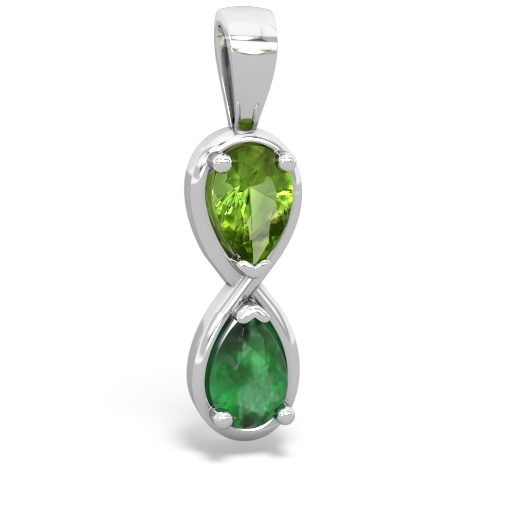 Peridot Infinity 14K White Gold pendant P5050