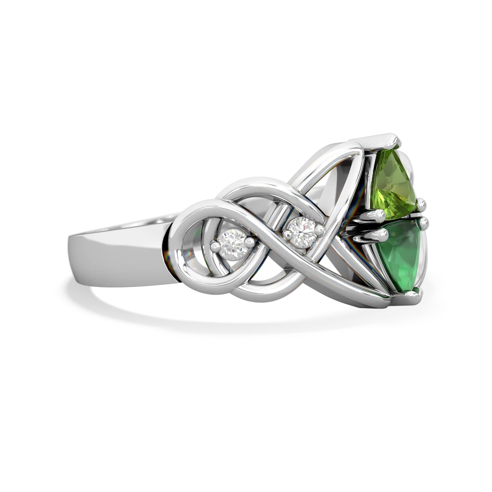 Peridot Keepsake Celtic Knot 14K White Gold ring R5300