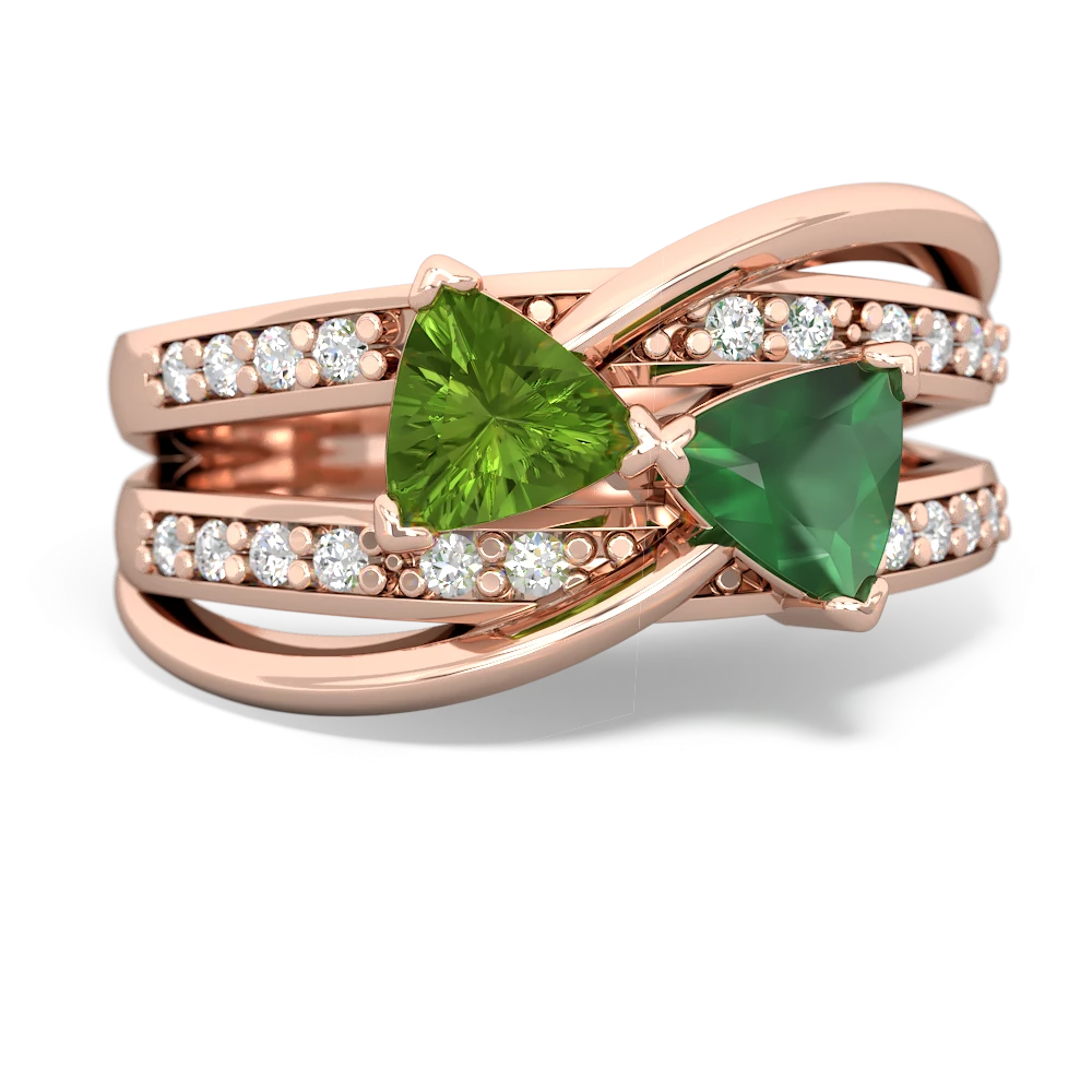 Peridot Bowtie 14K Rose Gold ring R2360