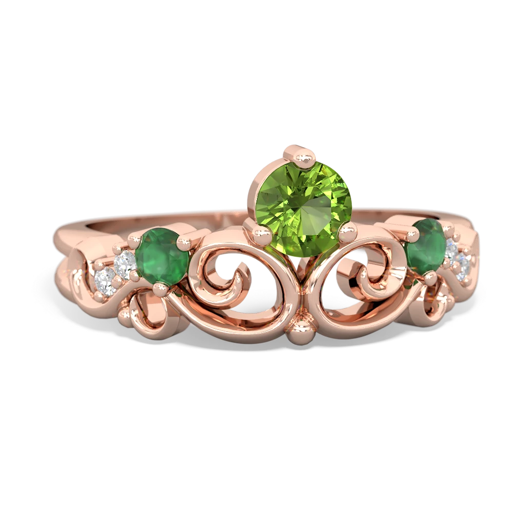 Peridot Crown Keepsake 14K Rose Gold ring R5740