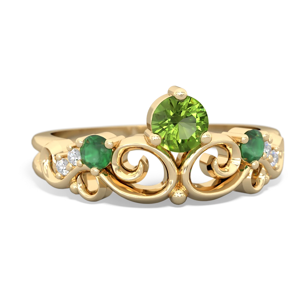 Peridot Crown Keepsake 14K Yellow Gold ring R5740