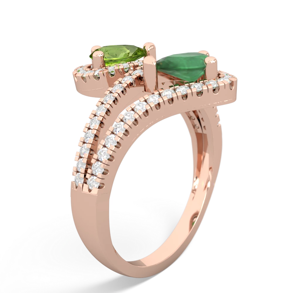 Peridot Diamond Dazzler 14K Rose Gold ring R3000