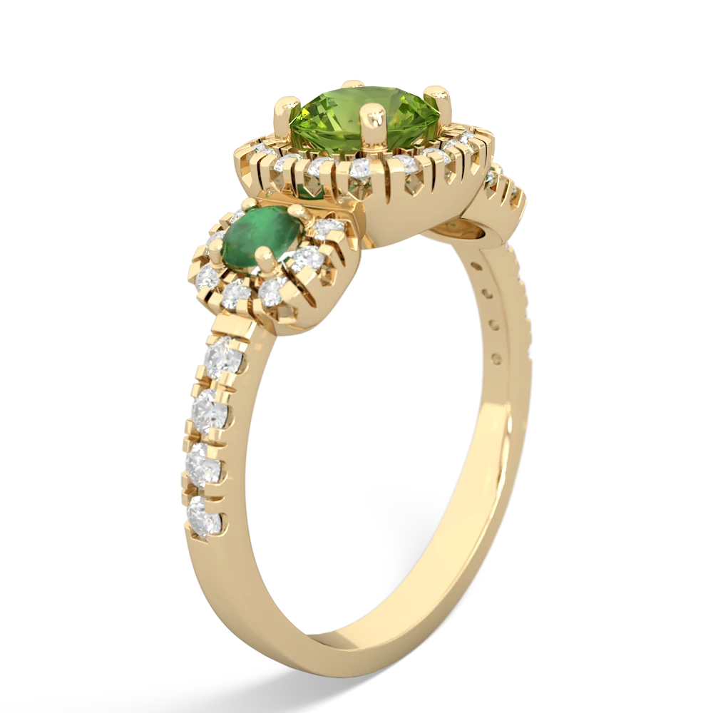 Peridot Regal Halo 14K Yellow Gold ring R5350