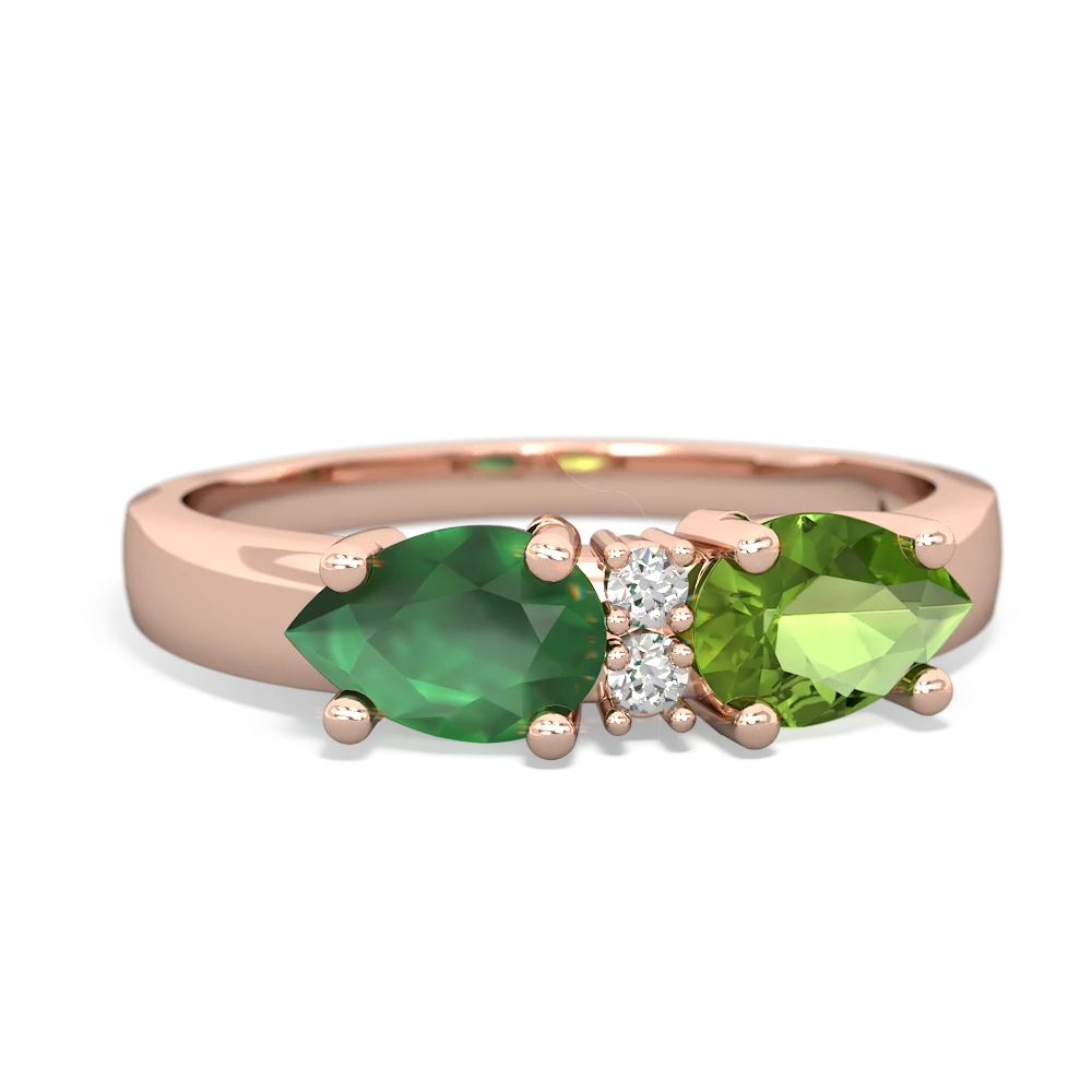 Peridot Pear Bowtie 14K Rose Gold ring R0865