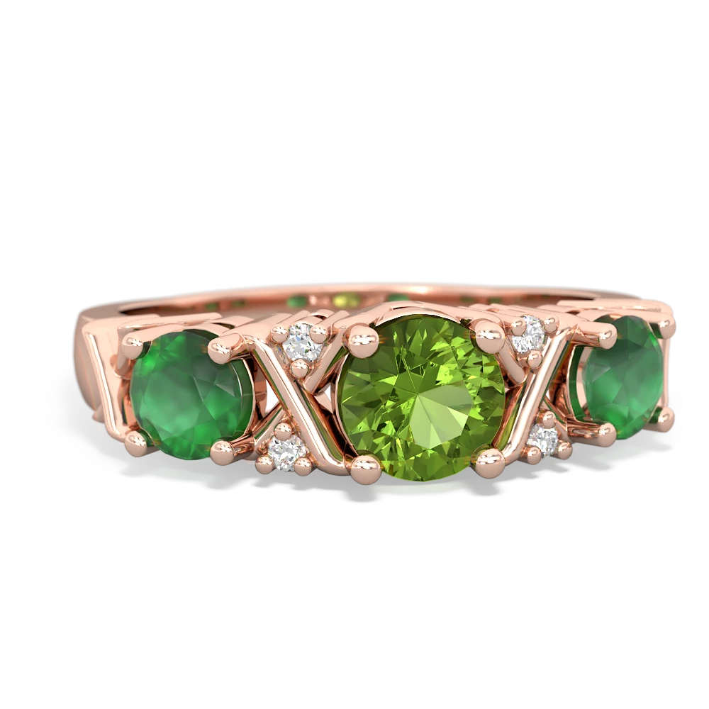 Peridot Hugs And Kisses 14K Rose Gold ring R5016