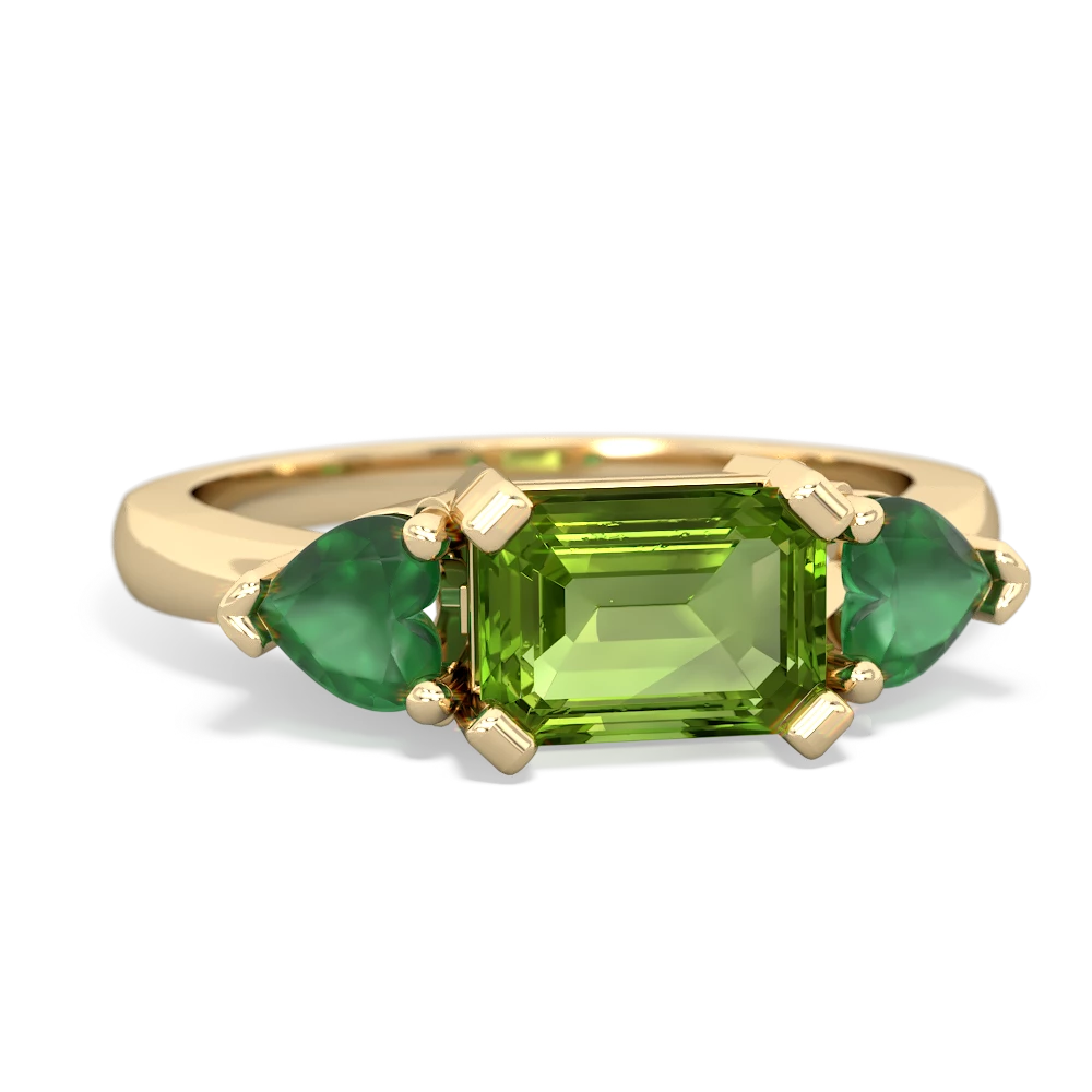 Peridot Three Stone 14K Yellow Gold ring R5235