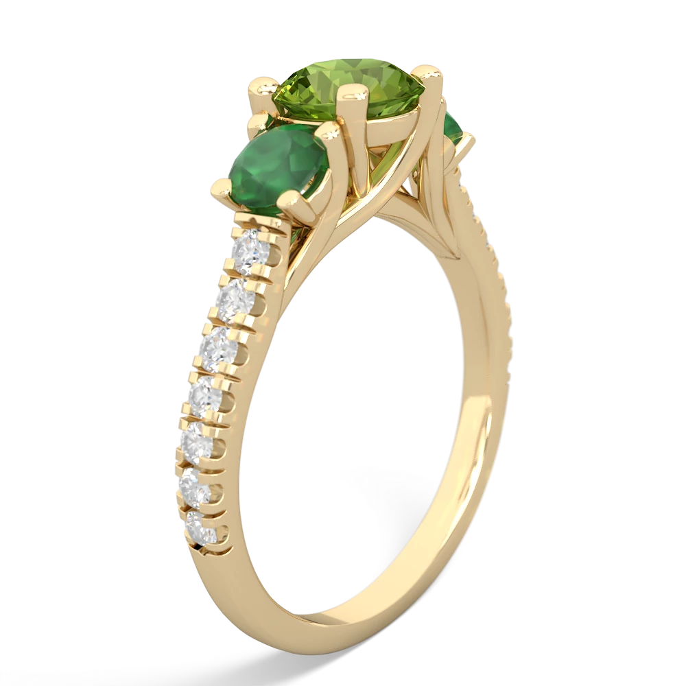 Peridot Pave Trellis 14K Yellow Gold ring R5500