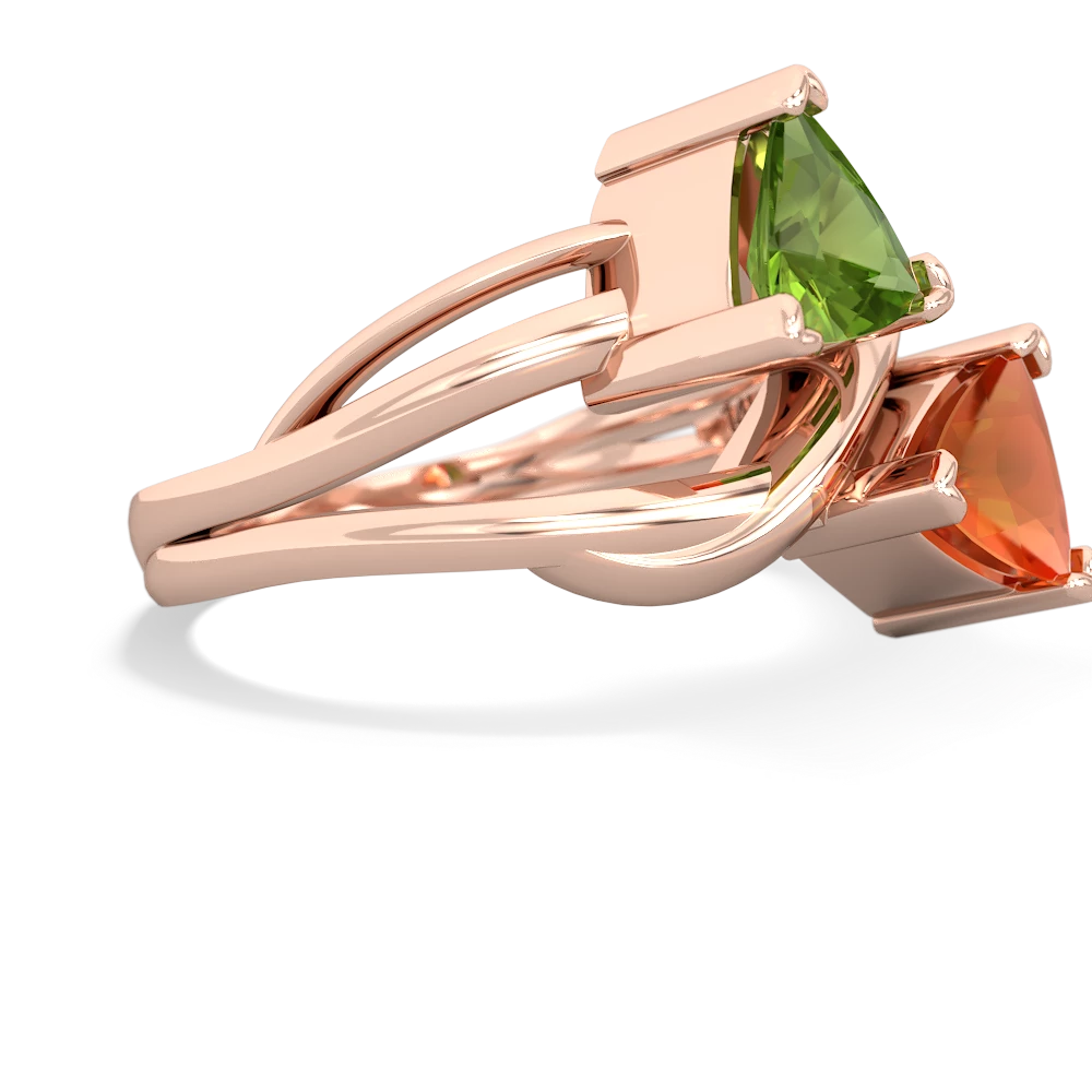 Peridot Split Band Swirl 14K Rose Gold ring R2341