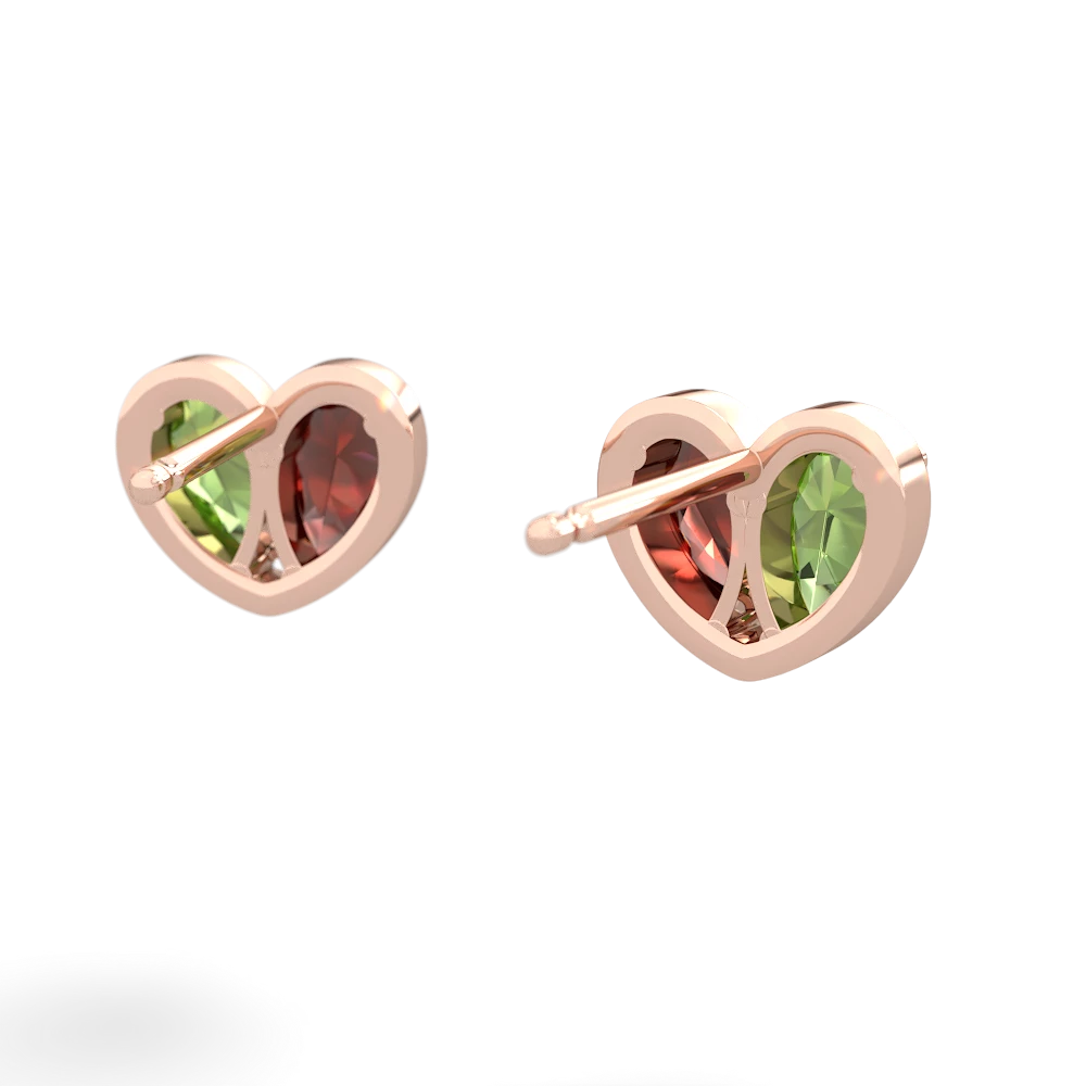 Peridot 'Our Heart' 14K Rose Gold earrings E5072