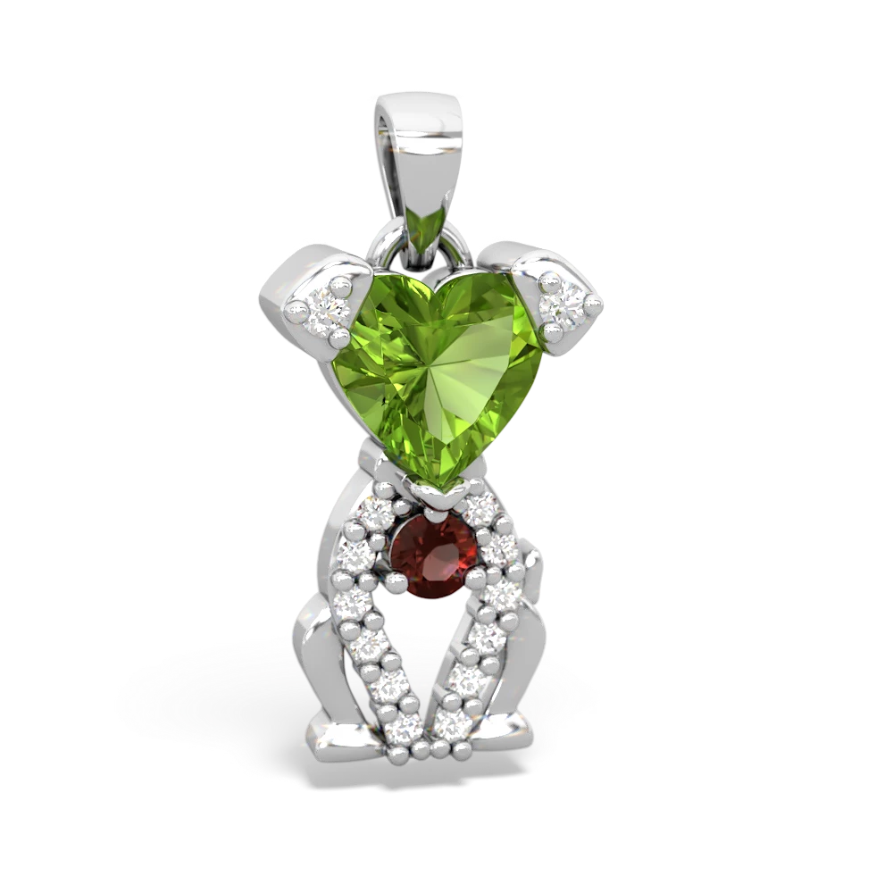 Peridot Puppy Love 14K White Gold pendant P5800