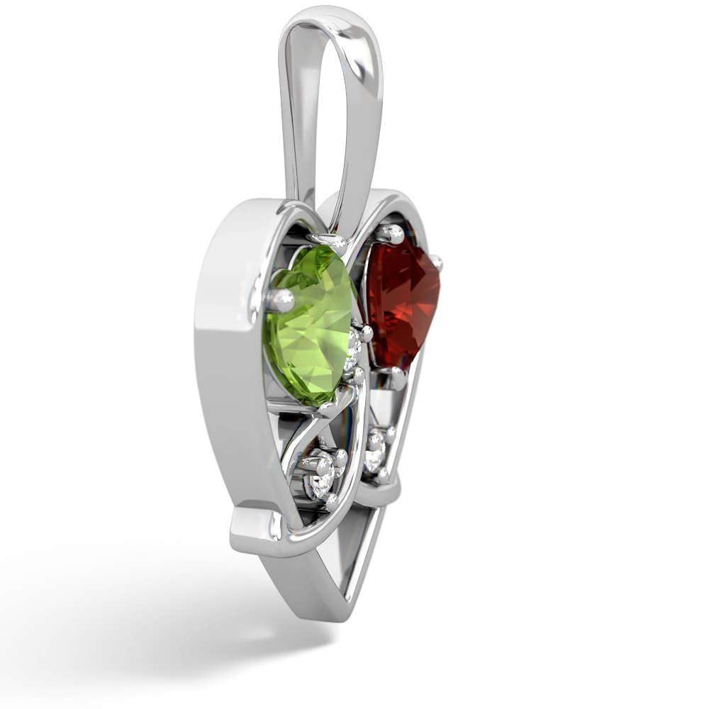 Peridot Celtic Trinity Heart 14K White Gold pendant P5331