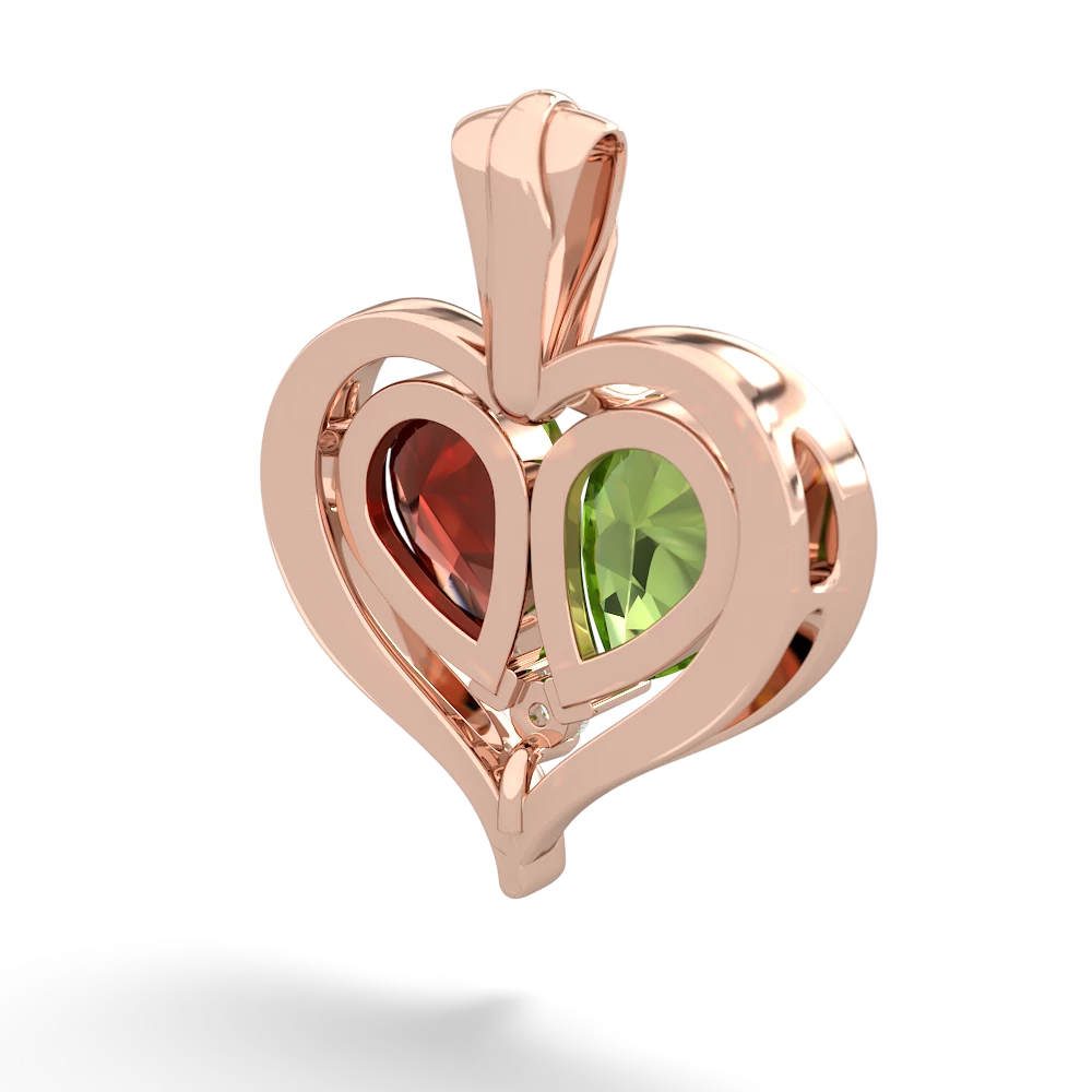 Peridot Two Become One 14K Rose Gold pendant P5330