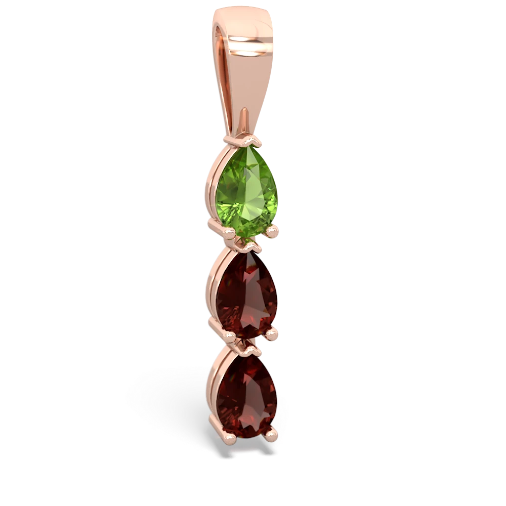 Peridot Dew Drops 14K Rose Gold pendant P2251