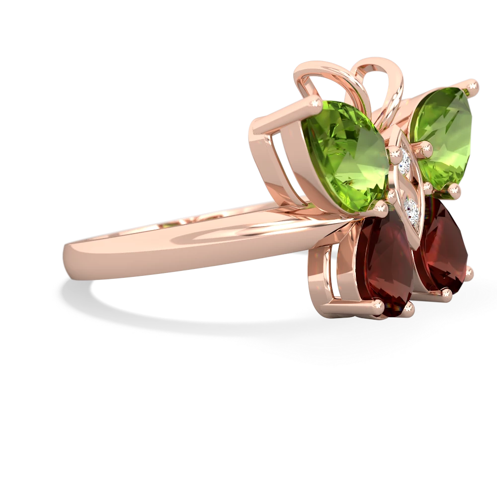 Peridot Butterfly 14K Rose Gold ring R2215