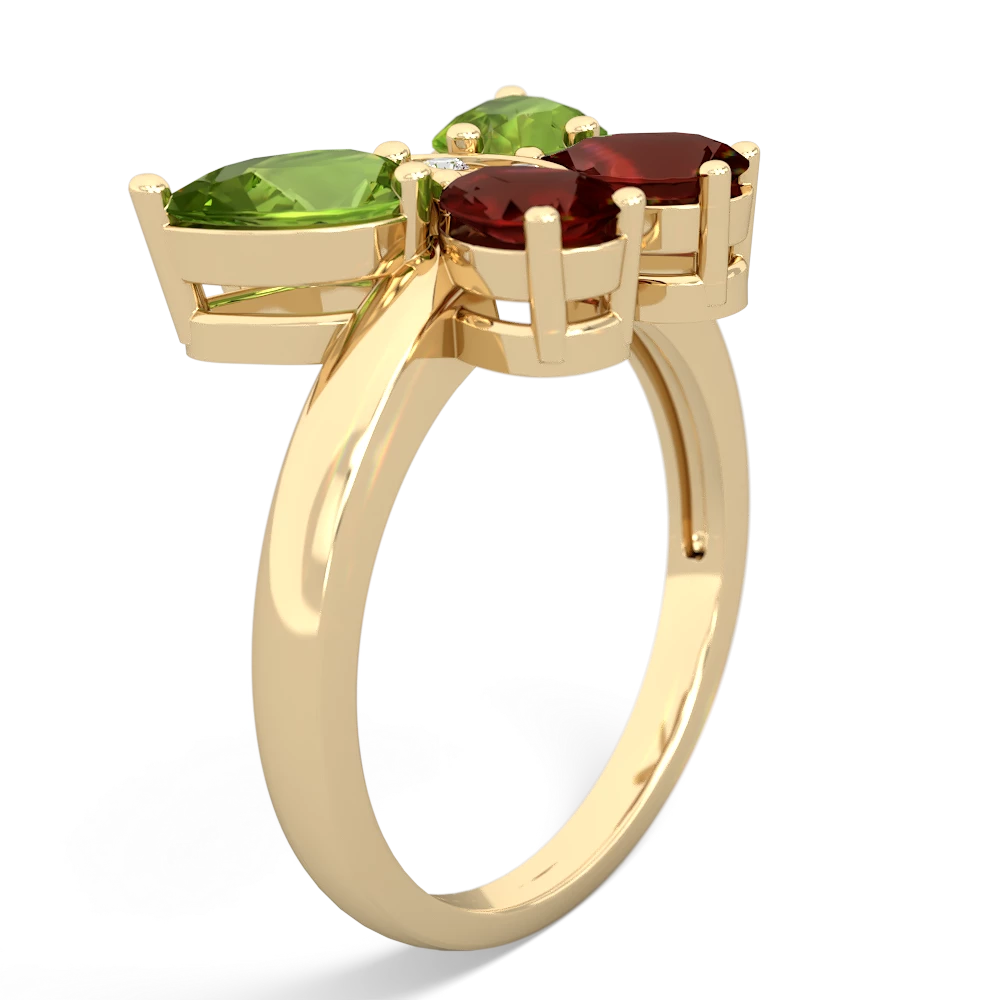 Peridot Butterfly 14K Yellow Gold ring R2215