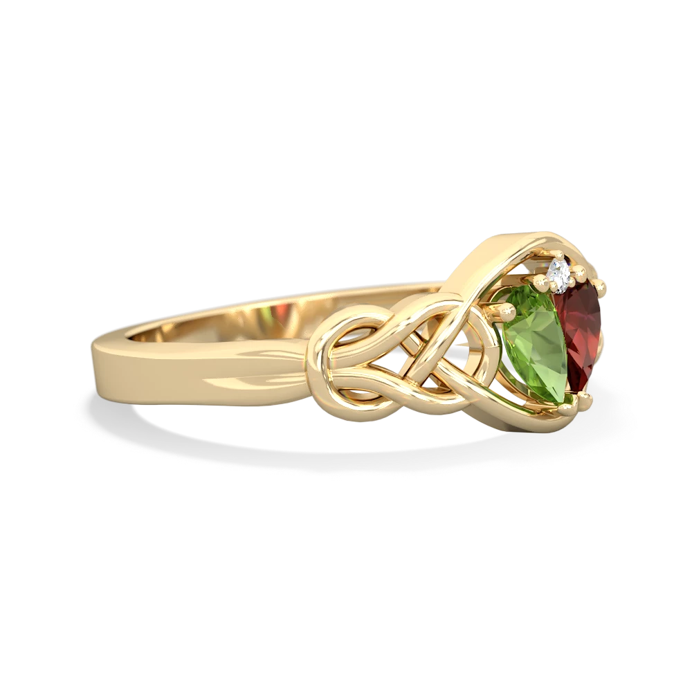 Peridot Celtic Love Knot 14K Yellow Gold ring R5420