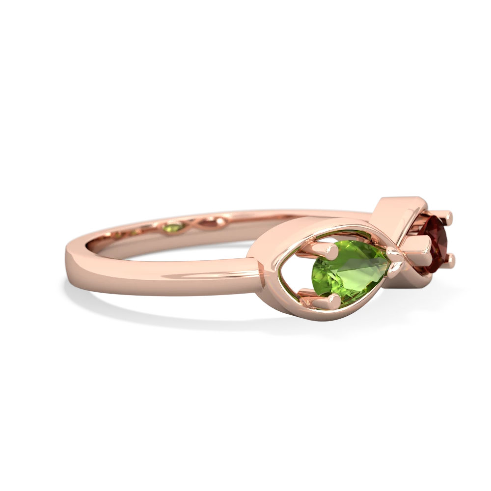 Peridot Infinity 14K Rose Gold ring R5050