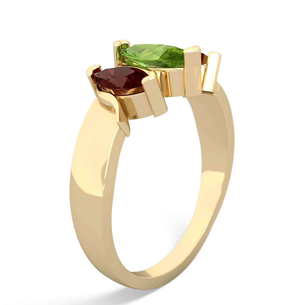 Peridot Three Peeks 14K Yellow Gold ring R2433