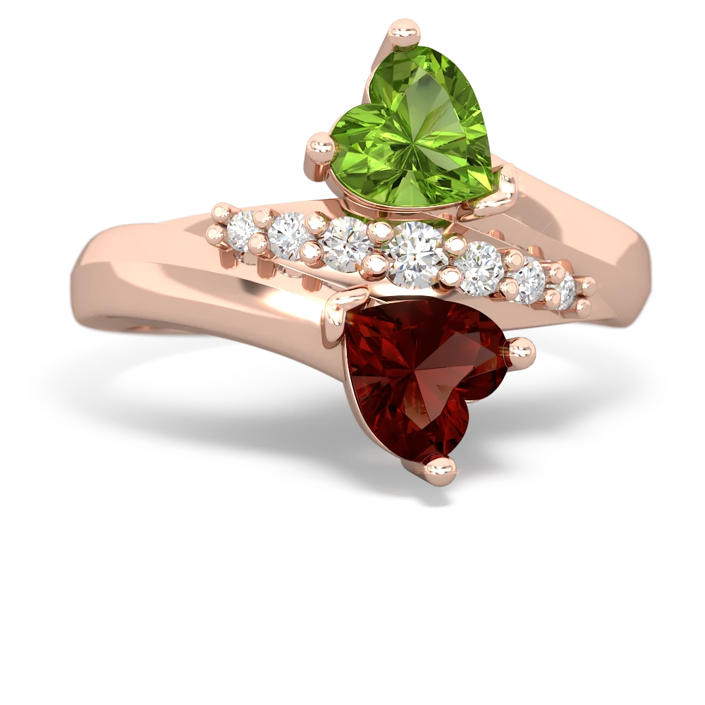 Peridot Heart To Heart 14K Rose Gold ring R2064