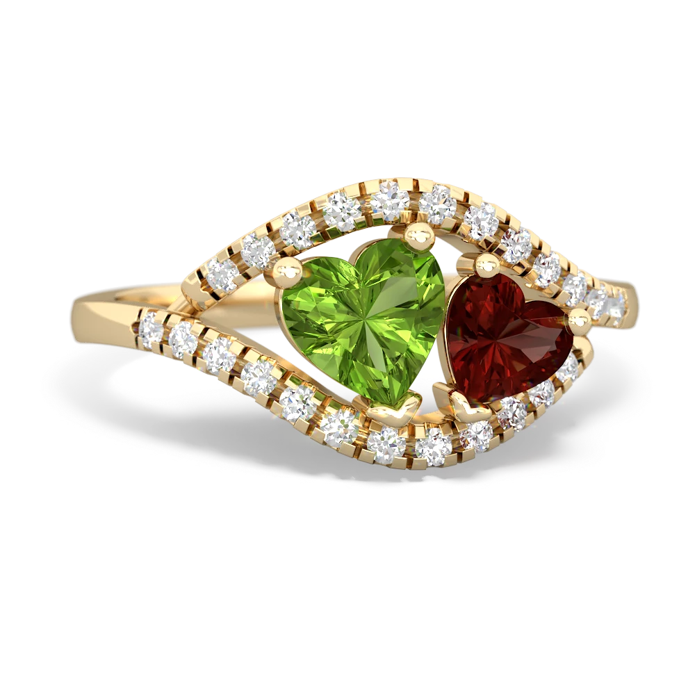 Peridot Mother And Child 14K Yellow Gold ring R3010