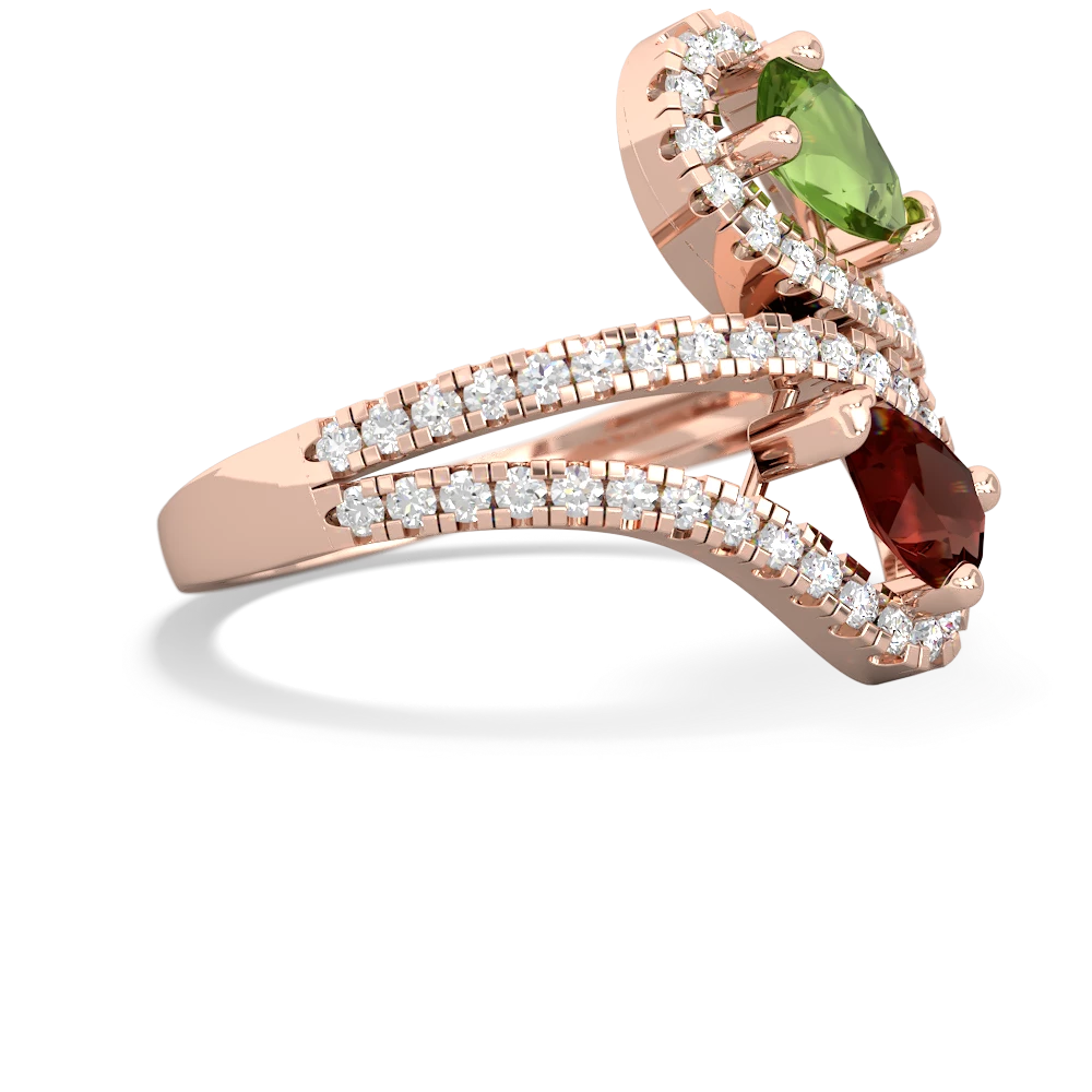 Peridot Diamond Dazzler 14K Rose Gold ring R3000