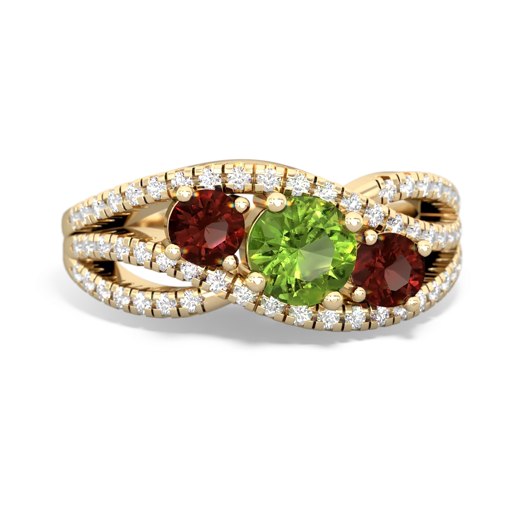 Peridot Three Stone Aurora 14K Yellow Gold ring R3080