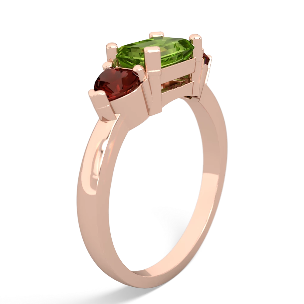 Peridot Three Stone 14K Rose Gold ring R5235