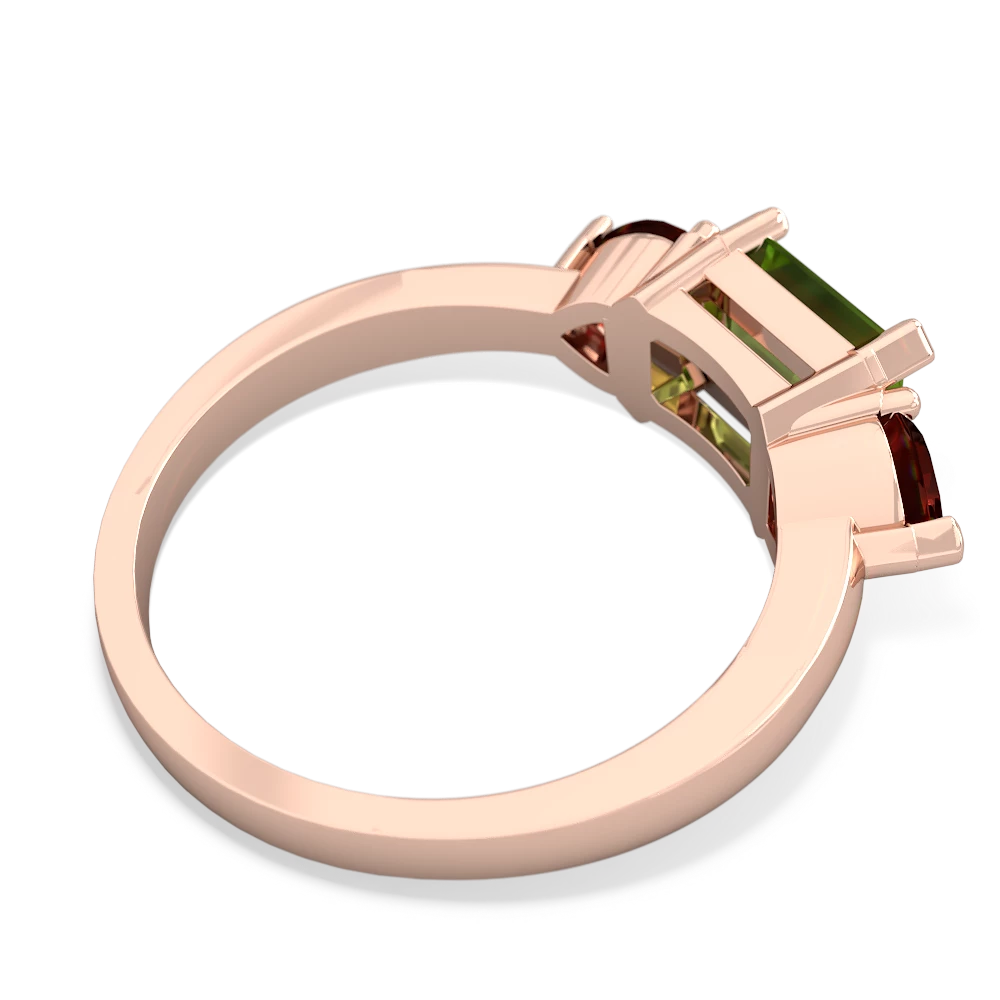 Peridot Three Stone 14K Rose Gold ring R5235