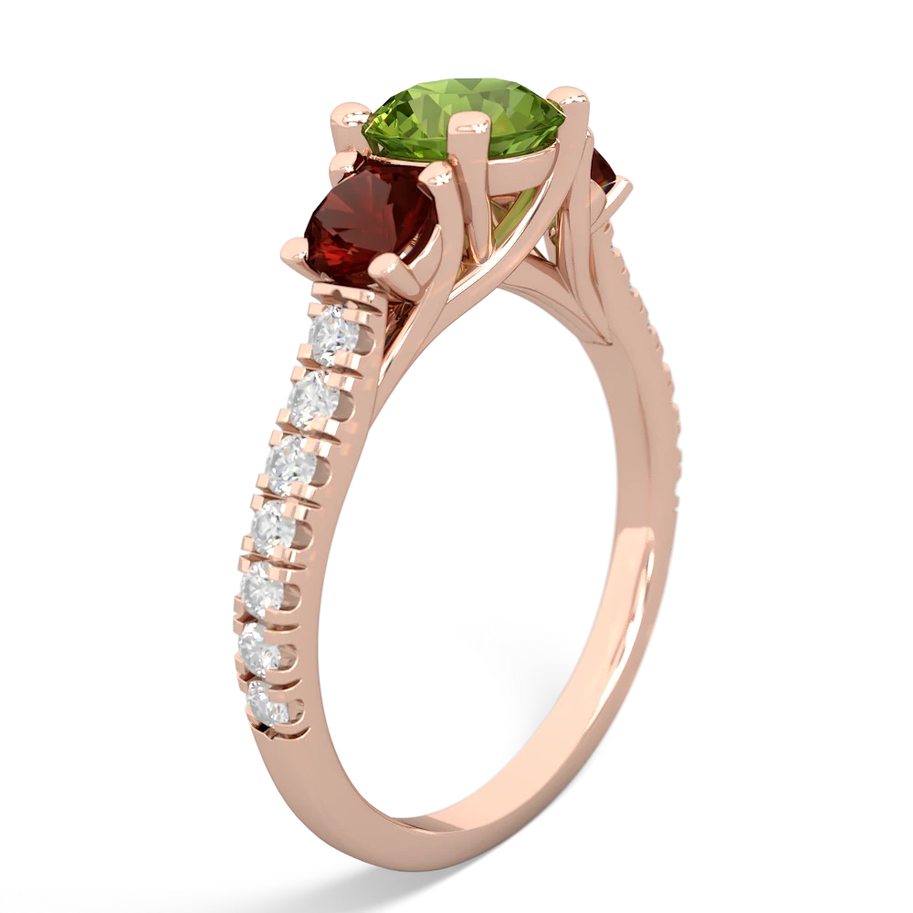 Peridot Pave Trellis 14K Rose Gold ring R5500