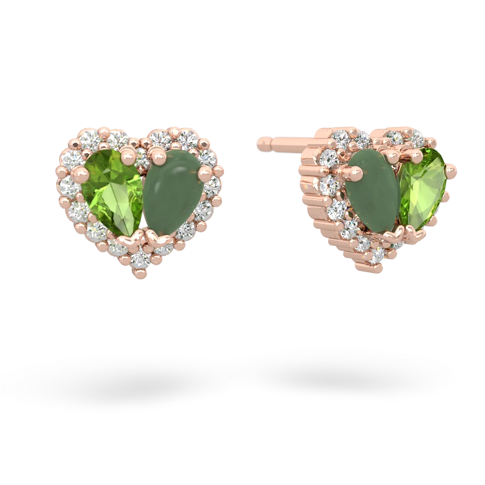 Peridot Halo 14K Rose Gold earrings E7008