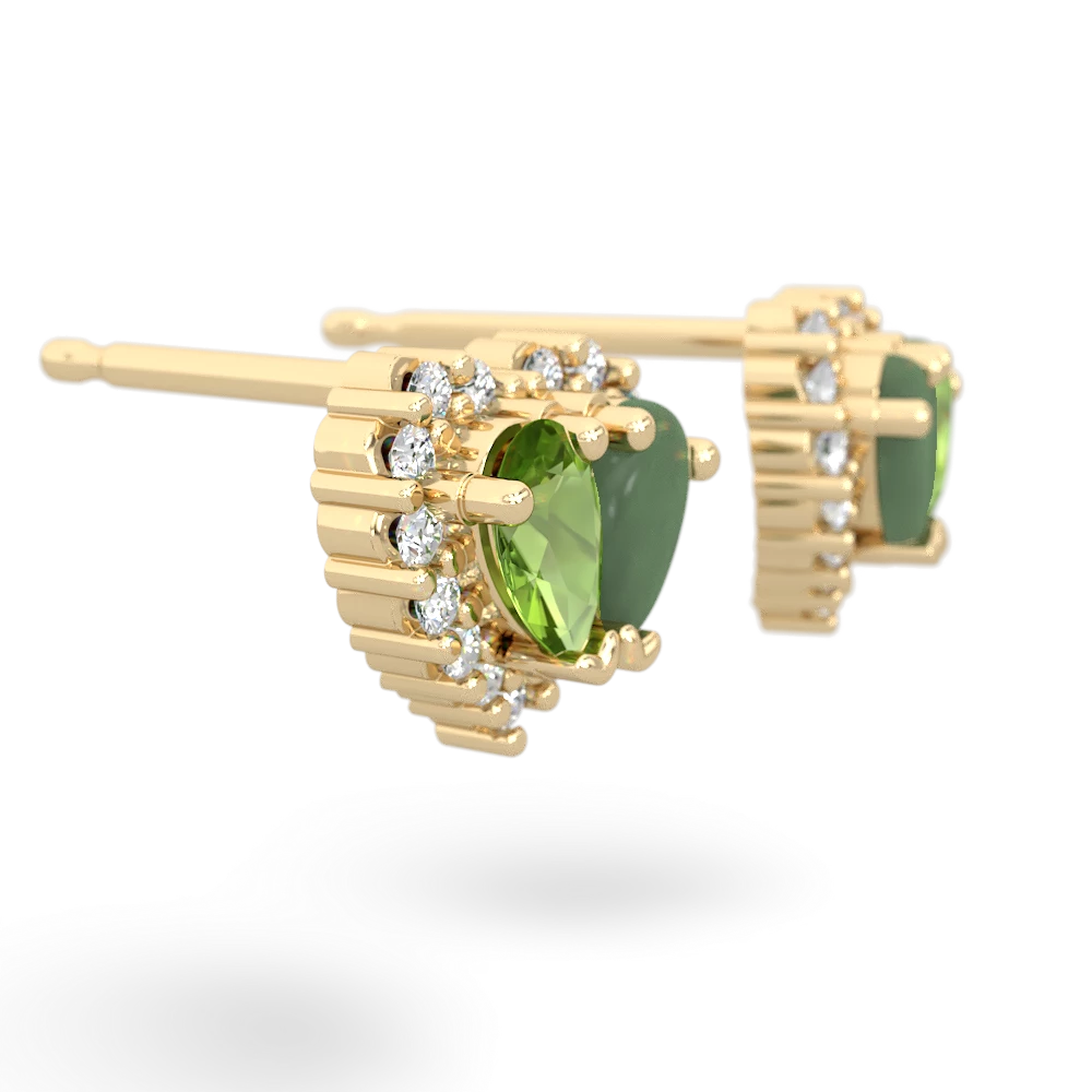 Peridot Halo 14K Yellow Gold earrings E7008
