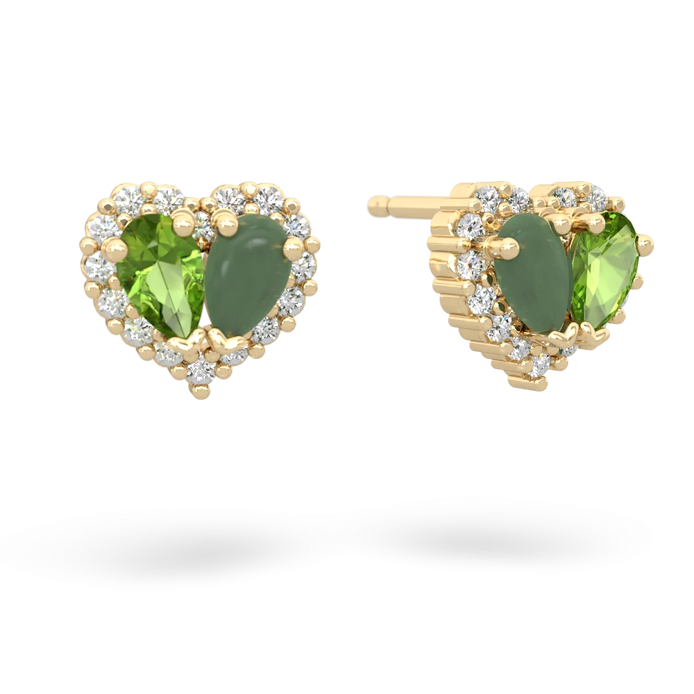 Peridot Halo 14K Yellow Gold earrings E7008