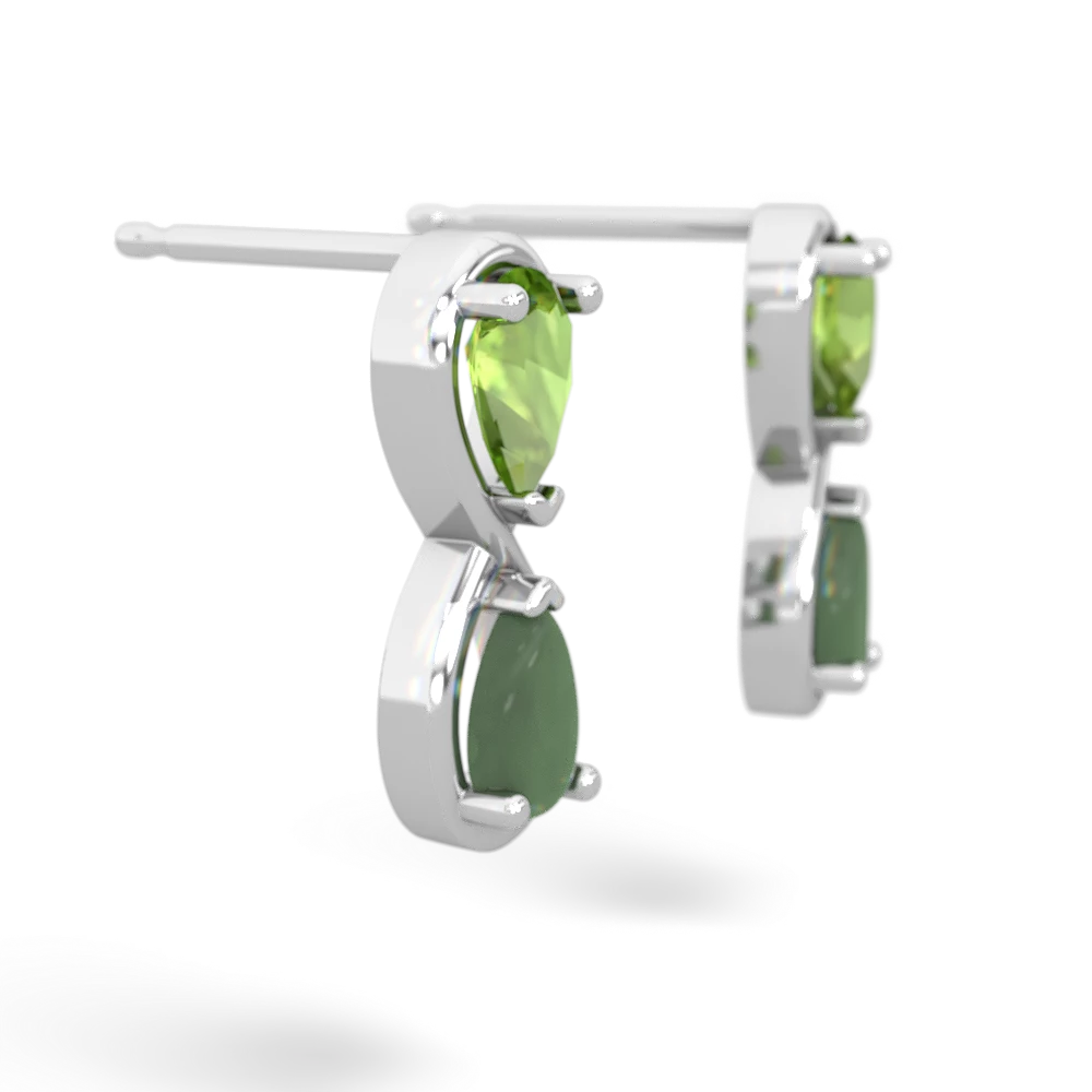 Peridot Infinity 14K White Gold earrings E5050