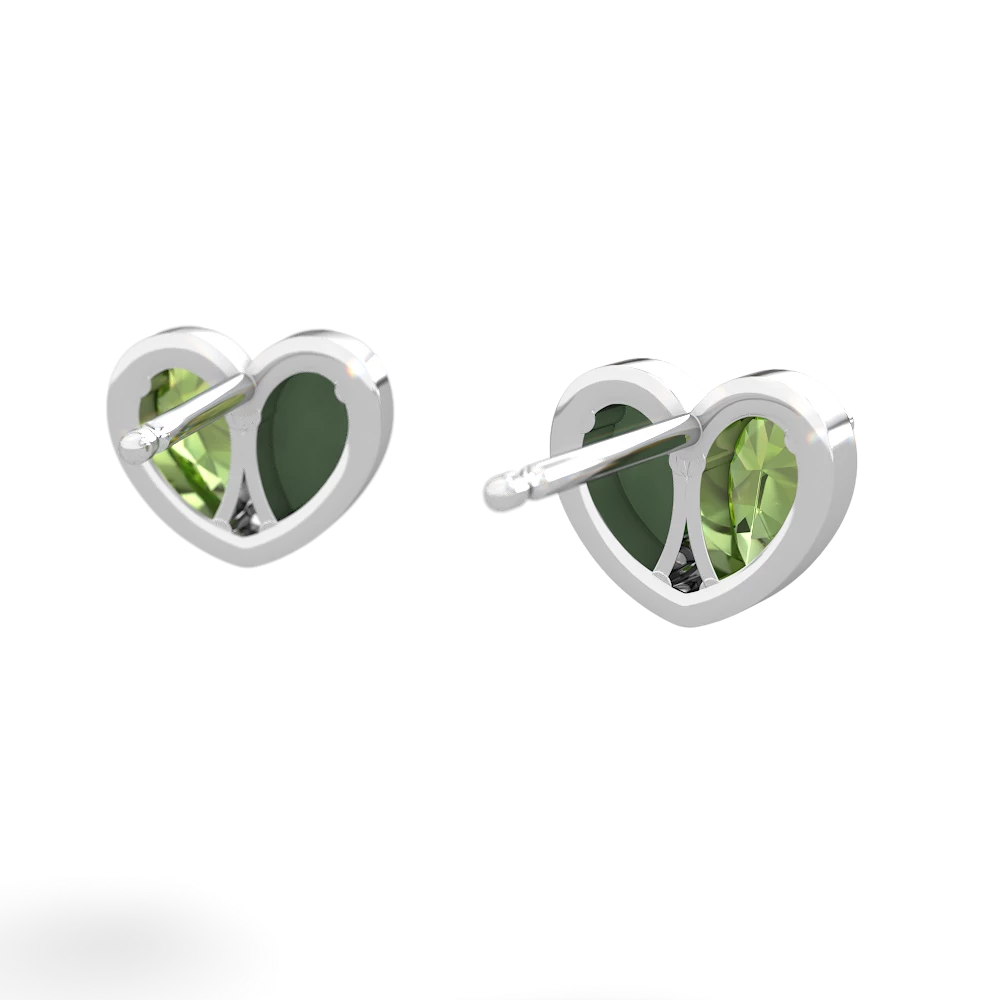 Peridot 'Our Heart' 14K White Gold earrings E5072