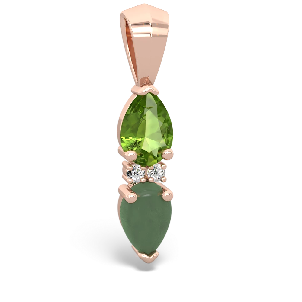 Peridot Bowtie Drop 14K Rose Gold pendant P0865