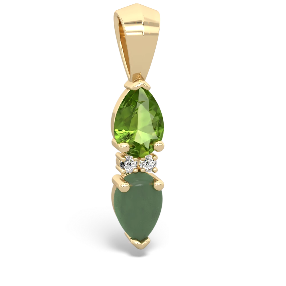 Peridot Bowtie Drop 14K Yellow Gold pendant P0865