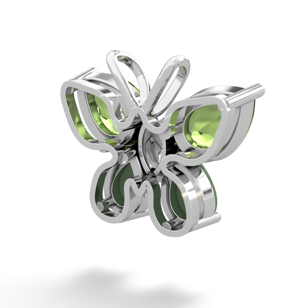 Peridot Butterfly 14K White Gold pendant P2215