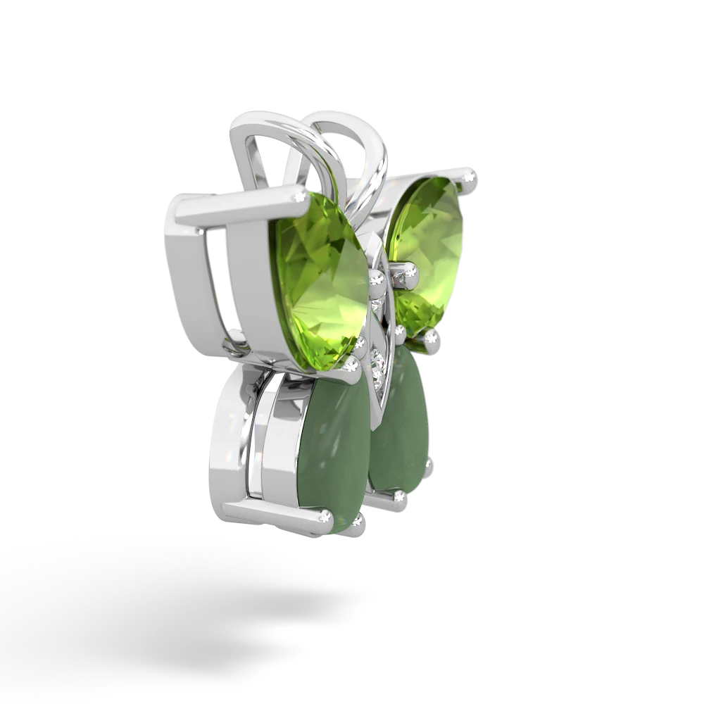 Peridot Butterfly 14K White Gold pendant P2215