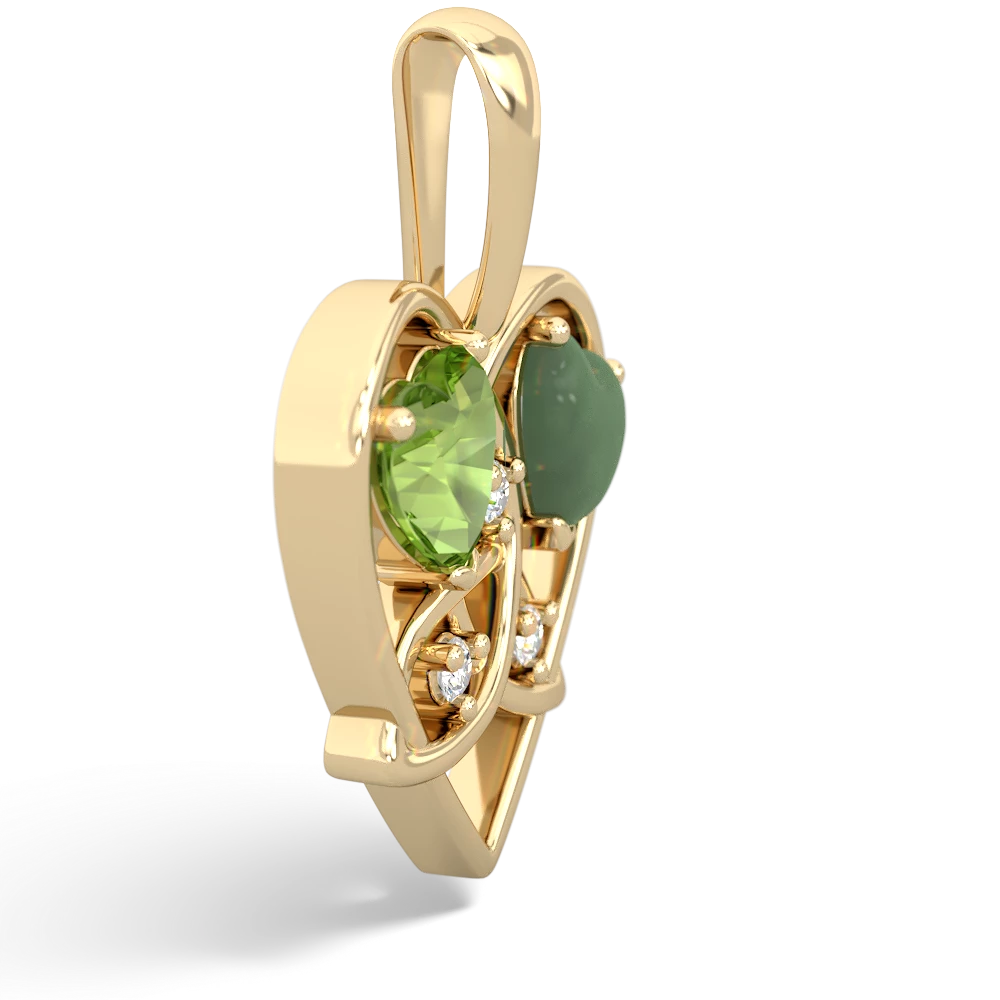 Peridot Celtic Trinity Heart 14K Yellow Gold pendant P5331